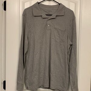 M’s Light Gray Long Sleeve Polo